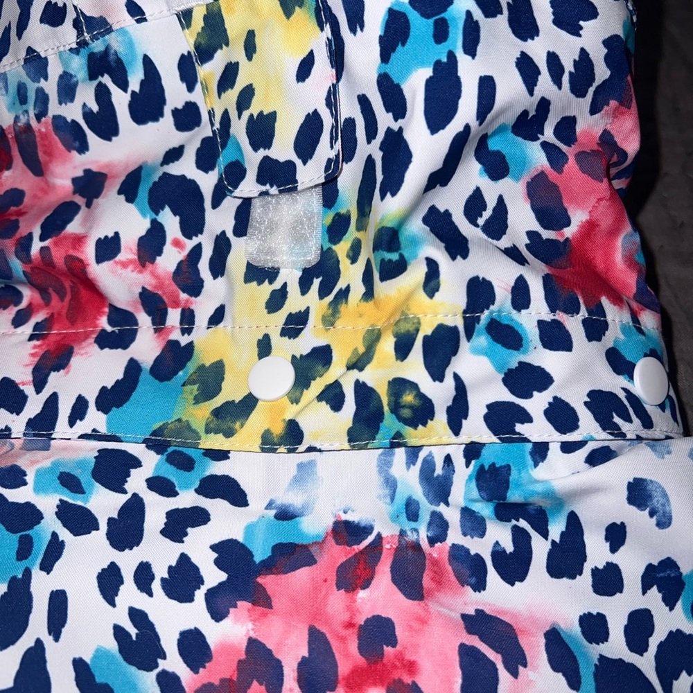 Roxy Multicolor Leopard Print Jacket and Blue Snow Pants Set - Picture 7 of 12